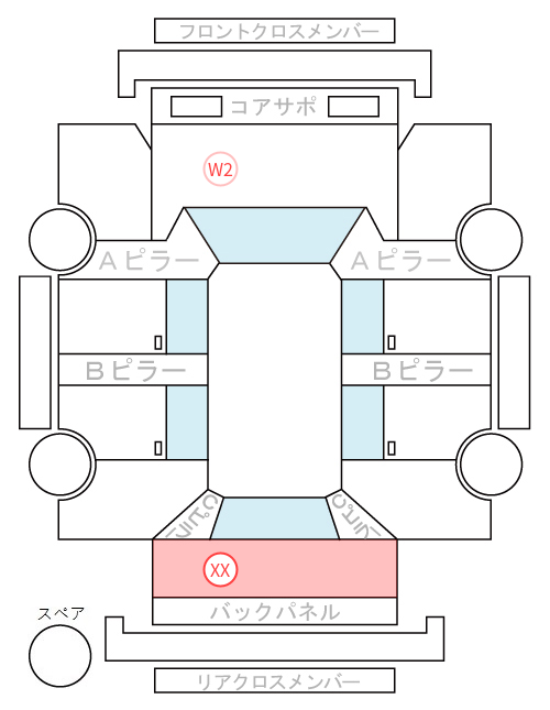 Body condition diagram (damage marks, Japanese labels)
