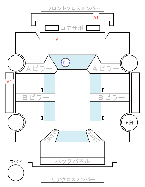 Body condition diagram (damage marks, Japanese labels)