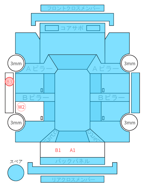 Body condition diagram (damage marks, Japanese labels)