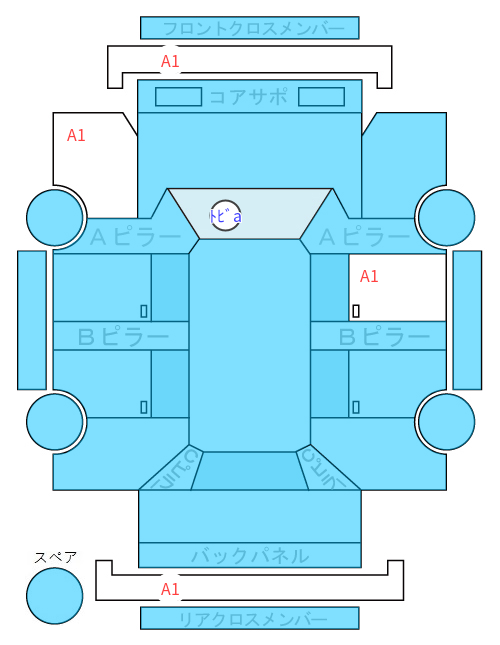 Body condition diagram (damage marks, Japanese labels)