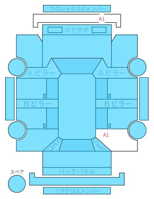 Body condition diagram (damage marks, Japanese labels)