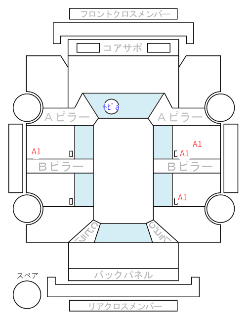 Body condition diagram (damage marks, Japanese labels)