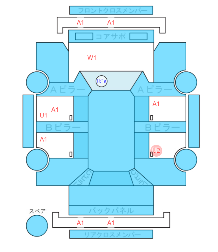 Body condition diagram (damage marks, Japanese labels)