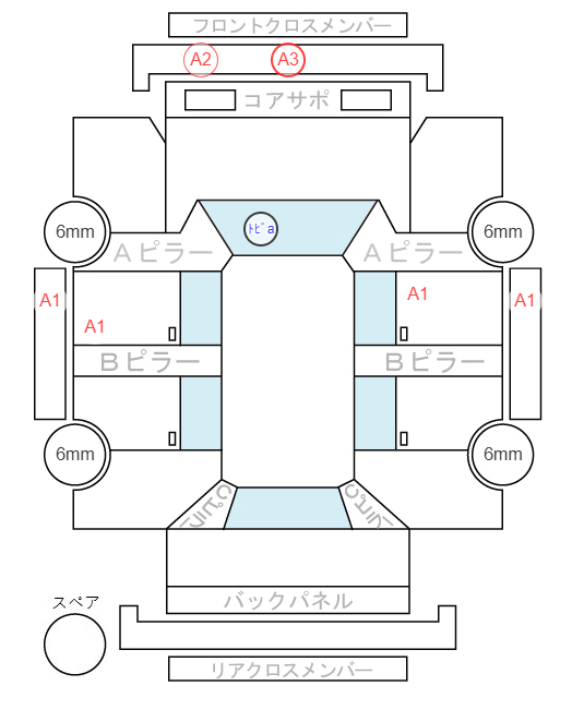 Body condition diagram (damage marks, Japanese labels)