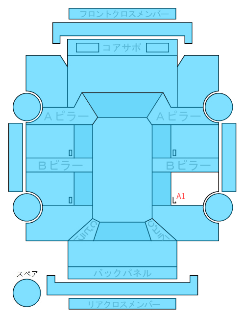 Body condition diagram (damage marks, Japanese labels)