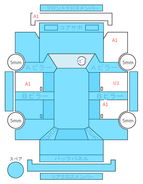 Body condition diagram (damage marks, Japanese labels)