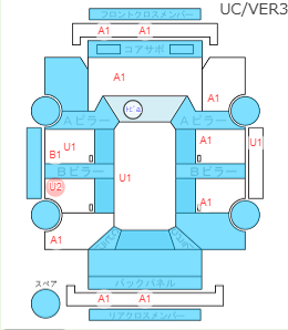 Body condition diagram (damage marks, Japanese labels)