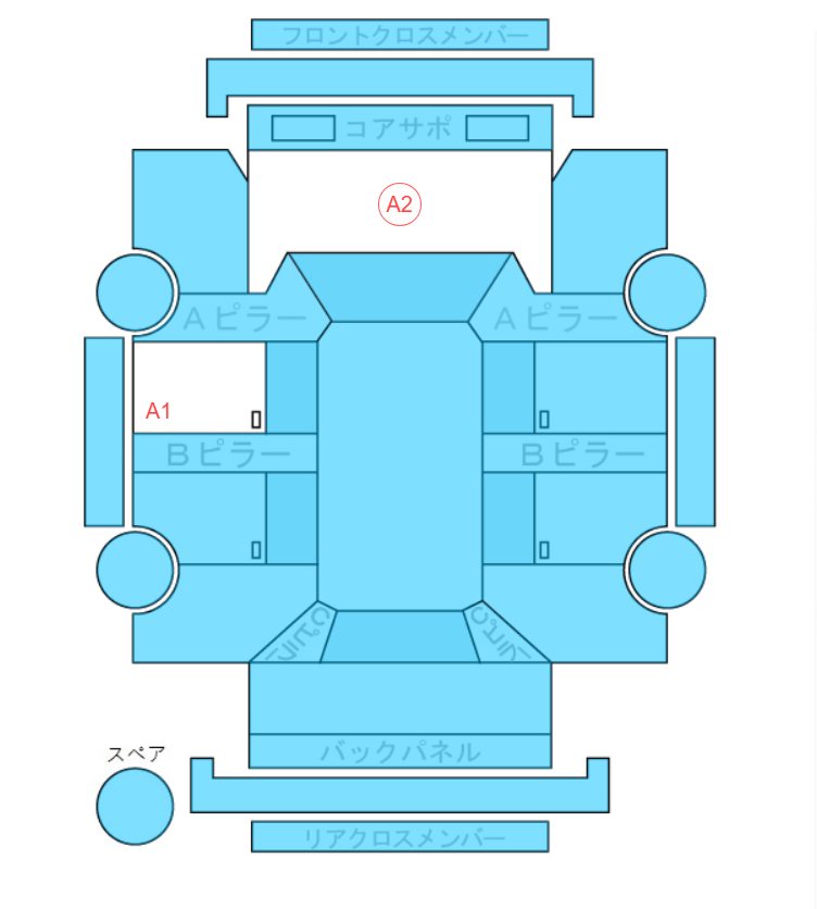 Body condition diagram (damage marks, Japanese labels)