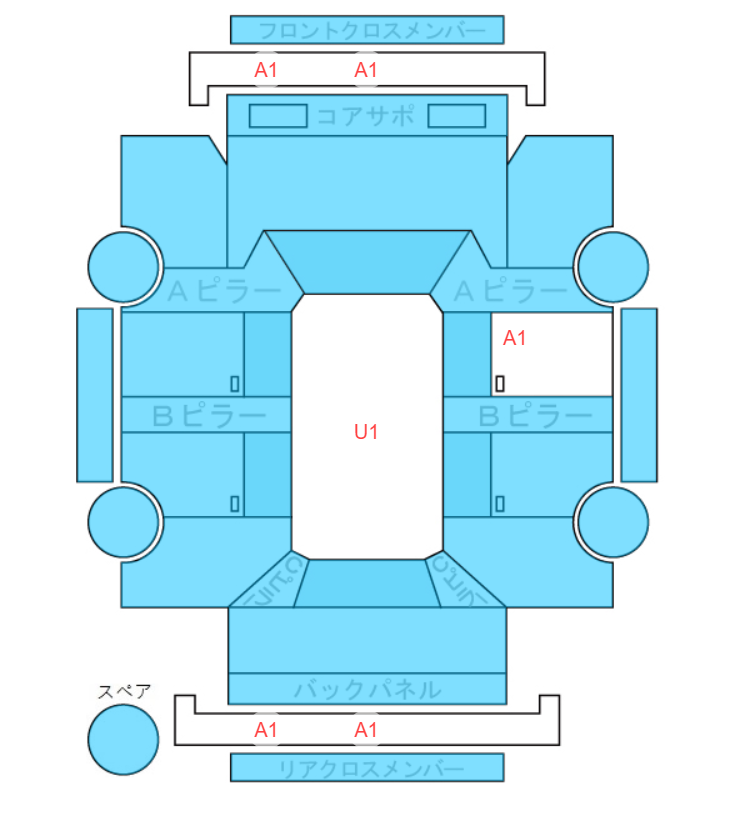 Body condition diagram (damage marks, Japanese labels)