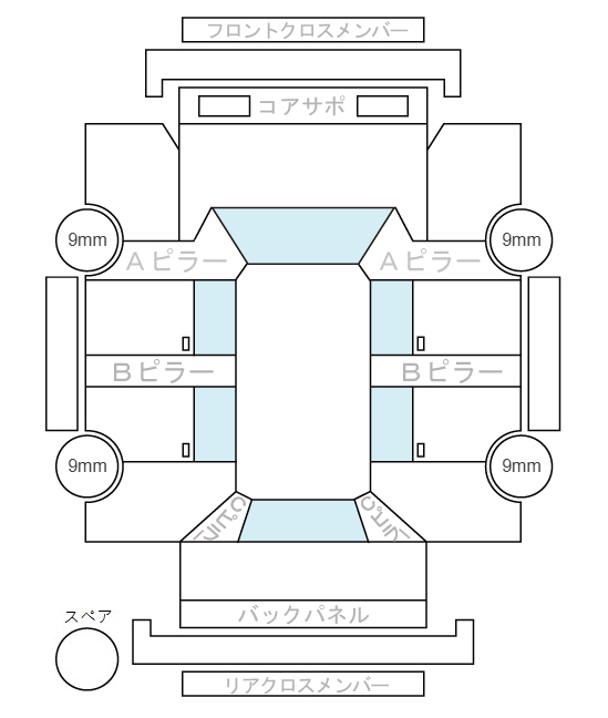 Body condition diagram (damage marks, Japanese labels)