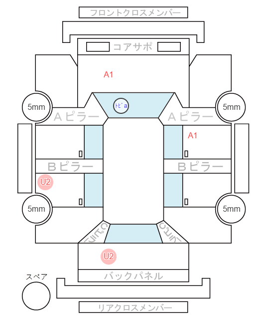 Body condition diagram (damage marks, Japanese labels)
