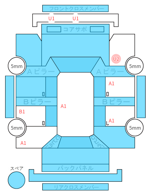 Body condition diagram (damage marks, Japanese labels)