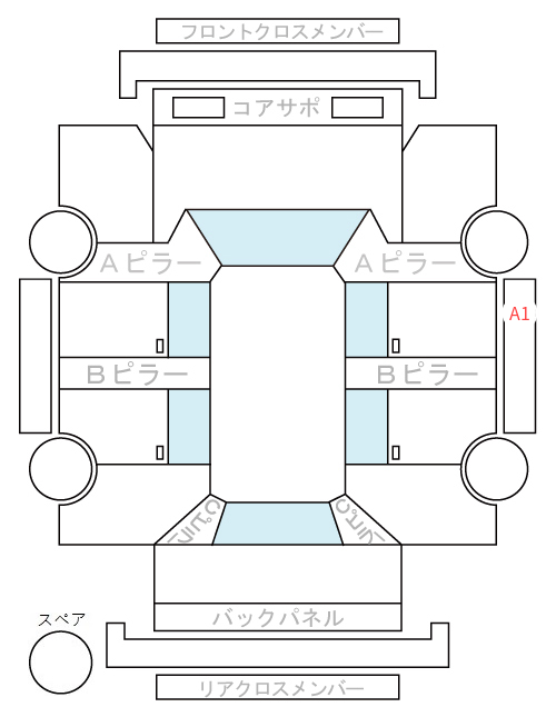 Body condition diagram (damage marks, Japanese labels)