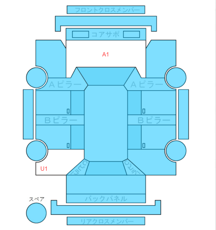 Body condition diagram (damage marks, Japanese labels)