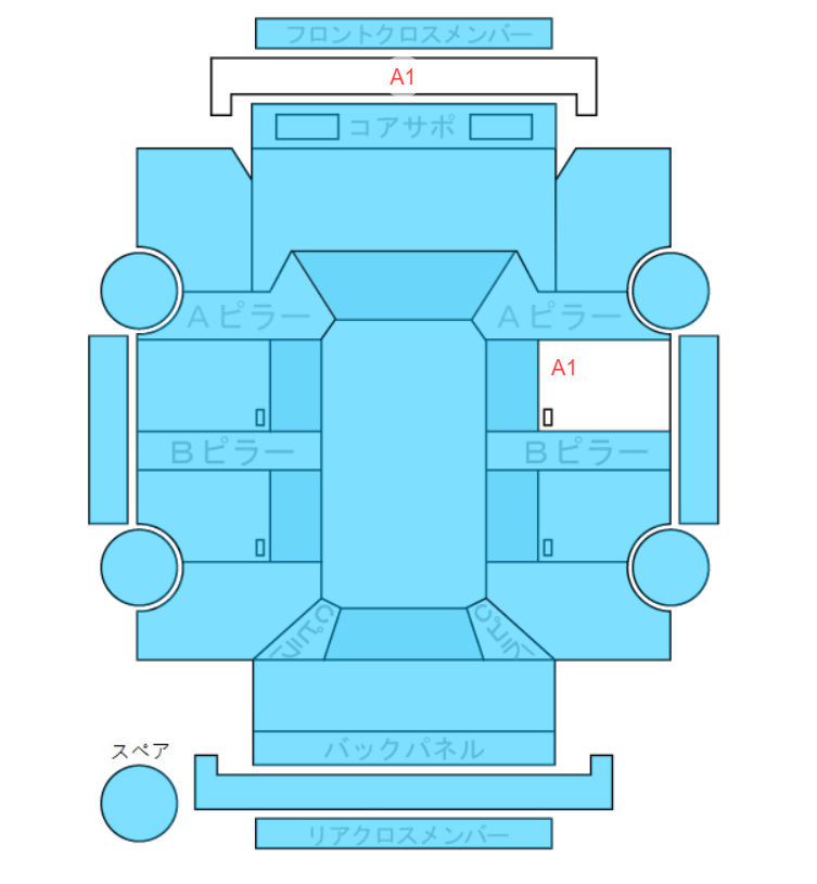 Body condition diagram (damage marks, Japanese labels)