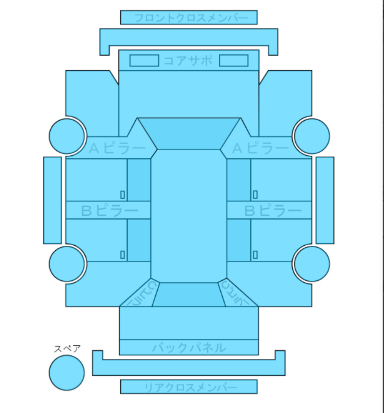 Body condition diagram (damage marks, Japanese labels)