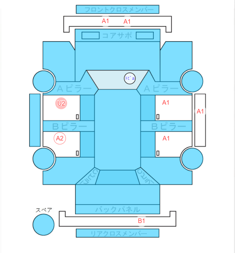 Body condition diagram (damage marks, Japanese labels)
