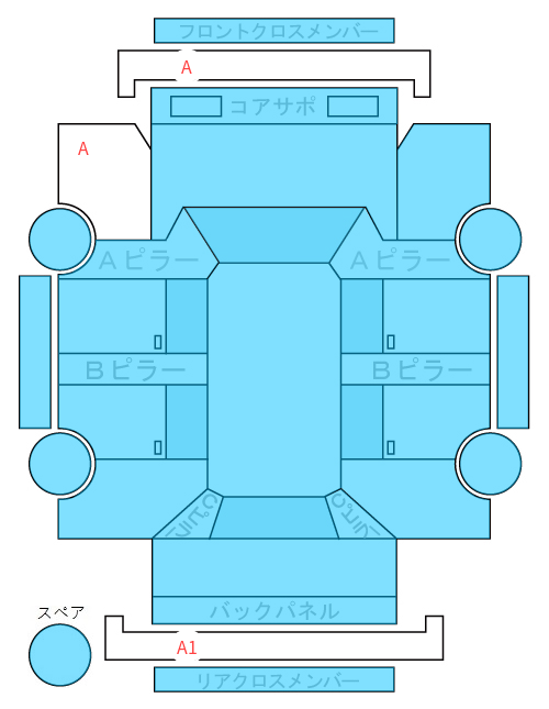 Body condition diagram (damage marks, Japanese labels)