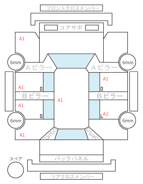Body condition diagram (damage marks, Japanese labels)