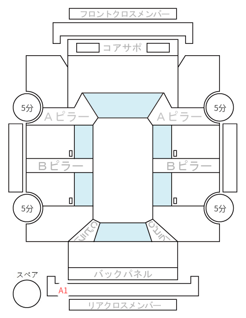 Body condition diagram (damage marks, Japanese labels)
