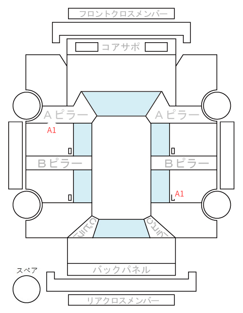 Body condition diagram (damage marks, Japanese labels)