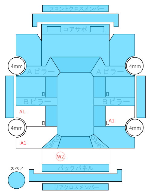 Body condition diagram (damage marks, Japanese labels)