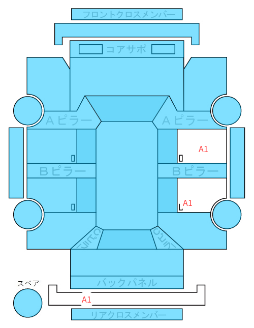 Body condition diagram (damage marks, Japanese labels)