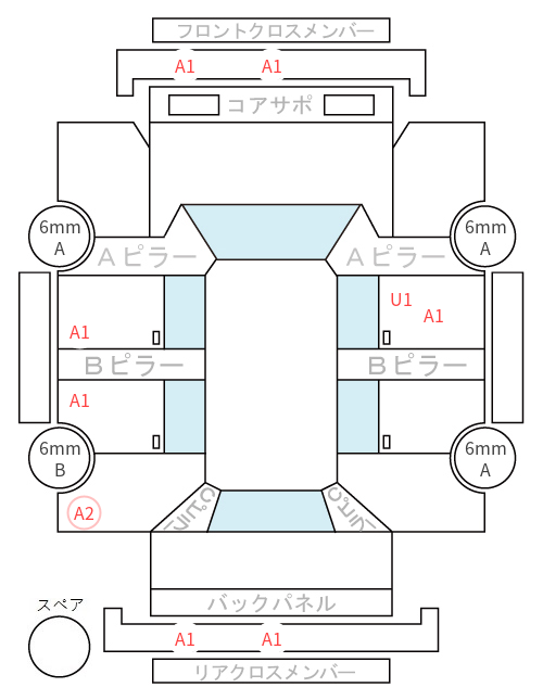 Body condition diagram (damage marks, Japanese labels)
