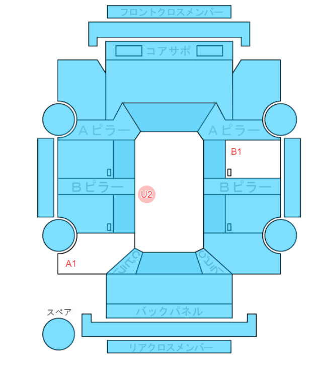 Body condition diagram (damage marks, Japanese labels)