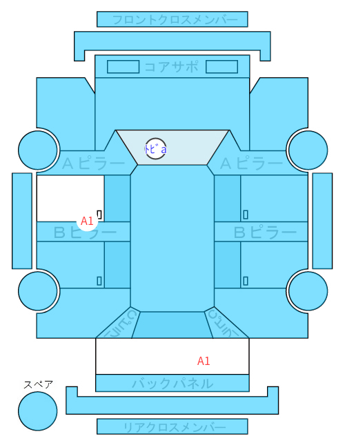 Body condition diagram (damage marks, Japanese labels)