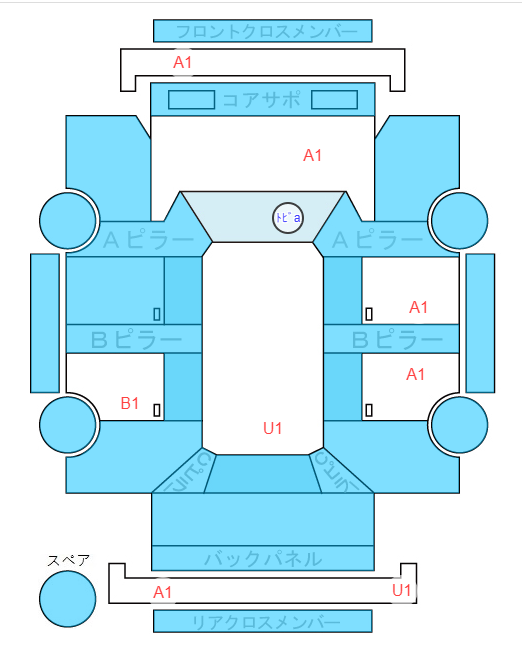 Body condition diagram (damage marks, Japanese labels)