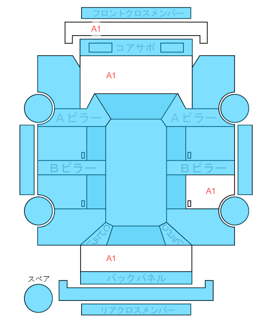 Body condition diagram (damage marks, Japanese labels)