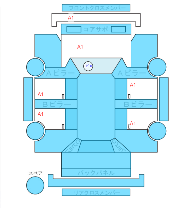 Body condition diagram (damage marks, Japanese labels)