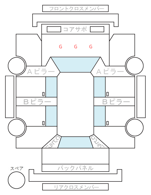 Body condition diagram (damage marks, Japanese labels)