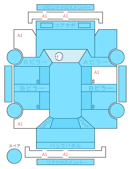 Body condition diagram (damage marks, Japanese labels)