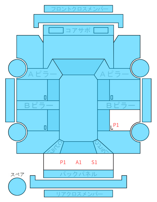 Body condition diagram (damage marks, Japanese labels)