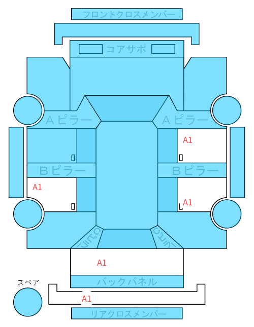 Body condition diagram (damage marks, Japanese labels)
