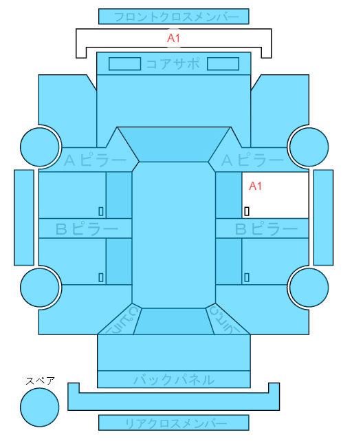 Body condition diagram (damage marks, Japanese labels)