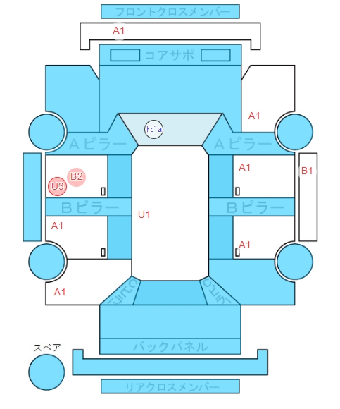 Body condition diagram (damage marks, Japanese labels)