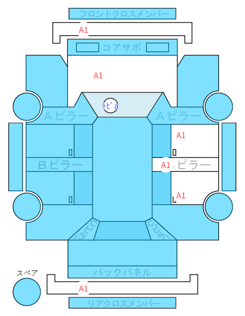 Body condition diagram (damage marks, Japanese labels)