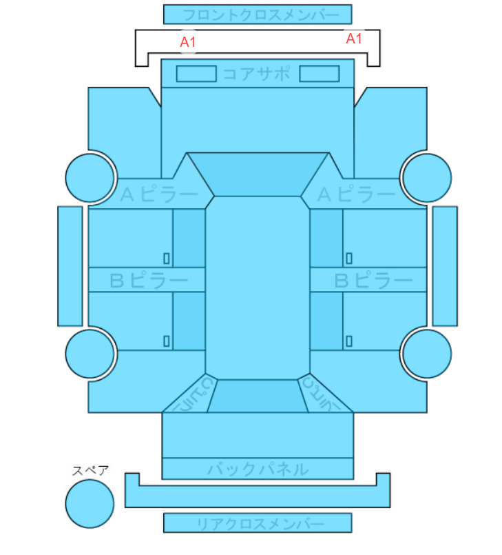 Body condition diagram (damage marks, Japanese labels)