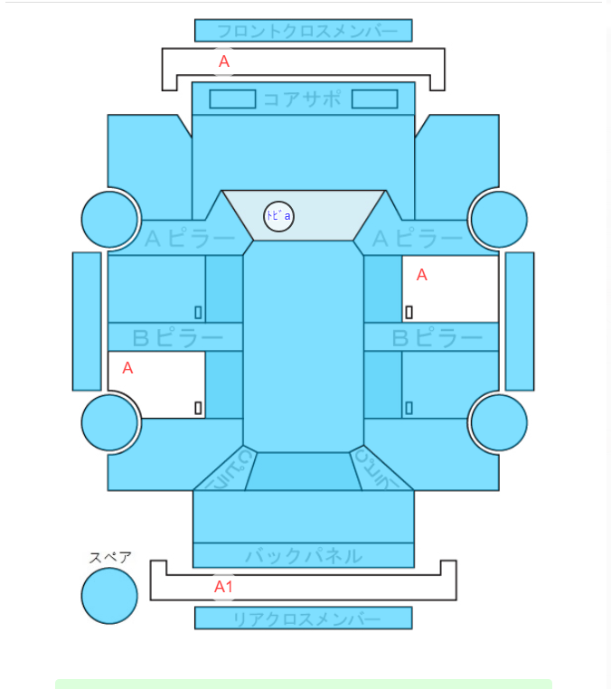 Body condition diagram (damage marks, Japanese labels)