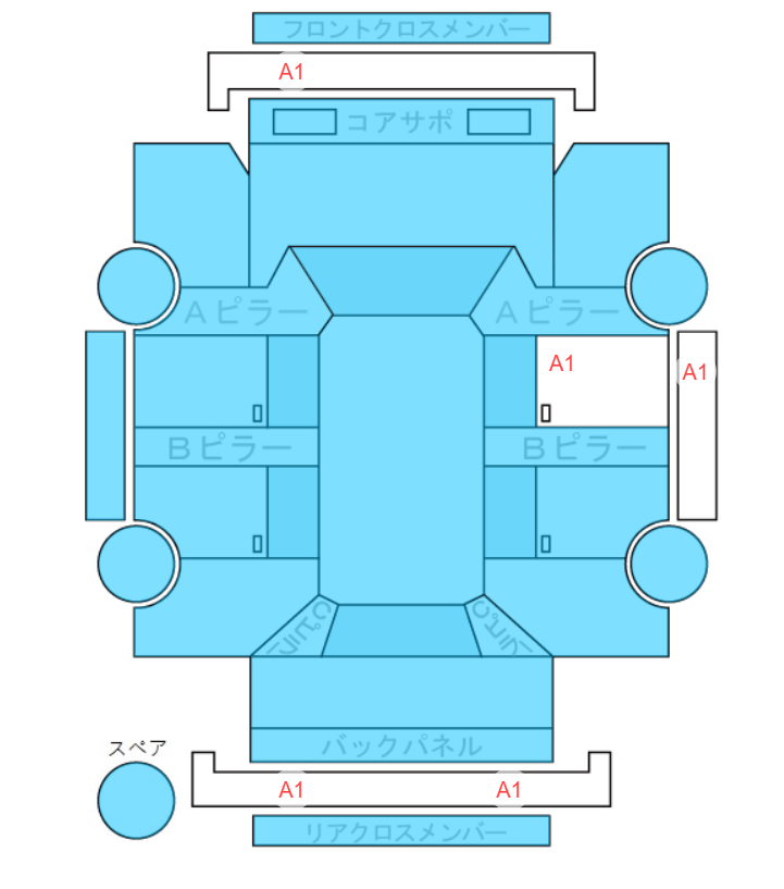 Body condition diagram (damage marks, Japanese labels)