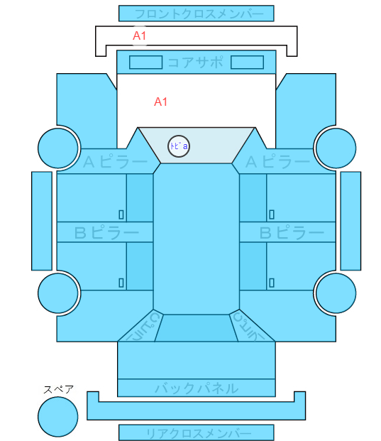Body condition diagram (damage marks, Japanese labels)