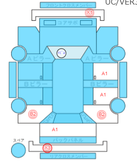 Body condition diagram (damage marks, Japanese labels)