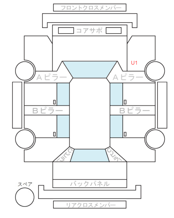 Body condition diagram (damage marks, Japanese labels)