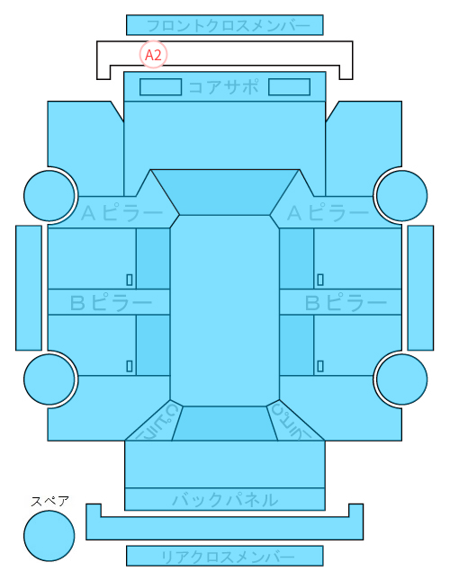 Body condition diagram (damage marks, Japanese labels)