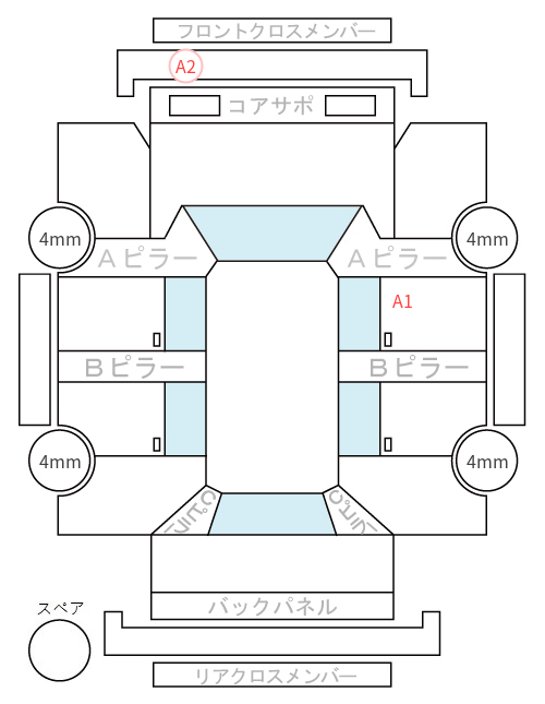 Body condition diagram (damage marks, Japanese labels)