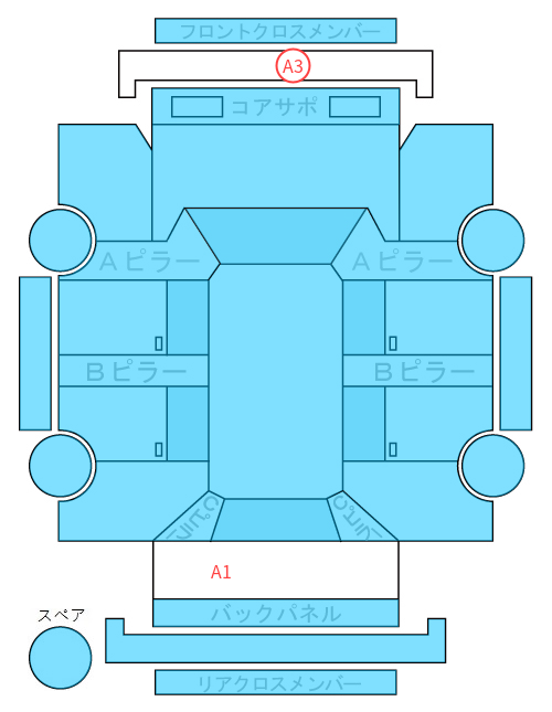 Body condition diagram (damage marks, Japanese labels)