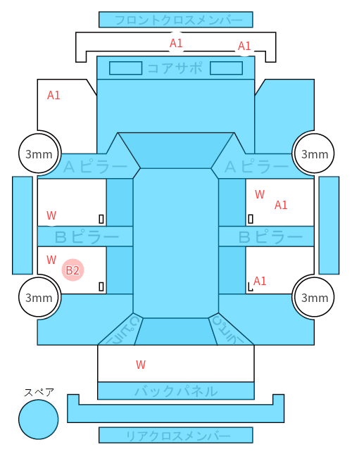 Body condition diagram (damage marks, Japanese labels)